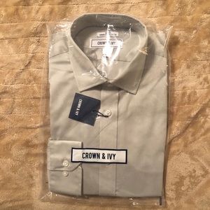Men’s Crown & Ivy Slim Fit Gray Dress Shirt